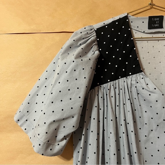 Tigre et Tigre | Rolf Dress Polka Dot Asymmetrical Popover Maxi Dress Size XS/S - Picture 5 of 10